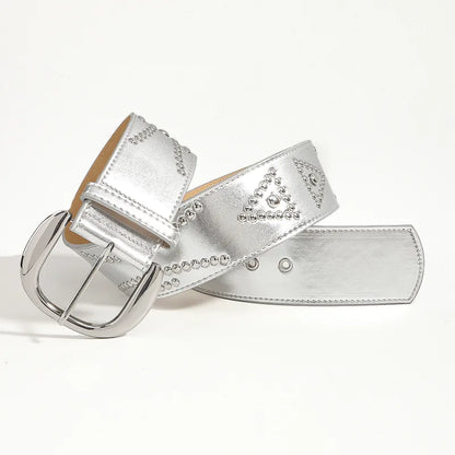 Vintage Style Pu Buckle Women's Leather Belts