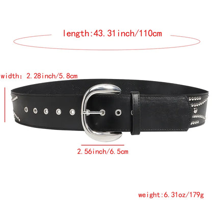 Vintage Style Pu Buckle Women's Leather Belts