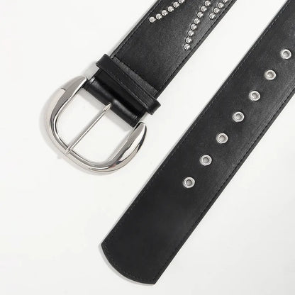 Vintage Style Pu Buckle Women's Leather Belts