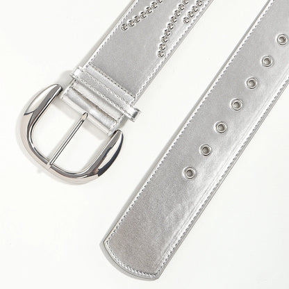 Vintage Style Pu Buckle Women's Leather Belts