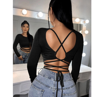 Back Cross Crop Top – Cotton Rip