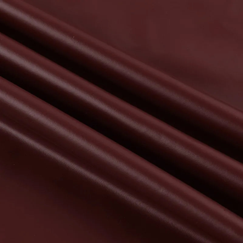 Women's Sexy Burgundy Faux Leather Bodycon Dress – Spaghetti Strap Sleeveless Cocktail Party Midi Outfit (Code: ZX#227)