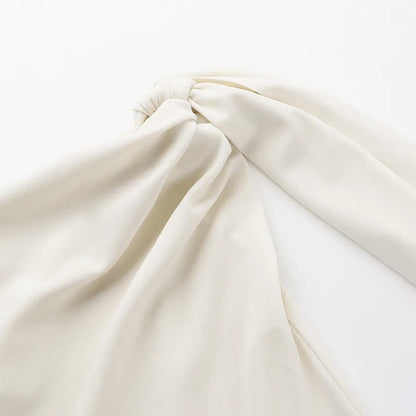 Women's Sexy One-Shoulder Tie Sleeve Solid Color Slim Fit Streetwear Top(Code: ZX#317)