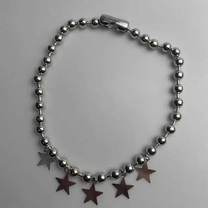Y2K Star Alloy Ball Chain Choker