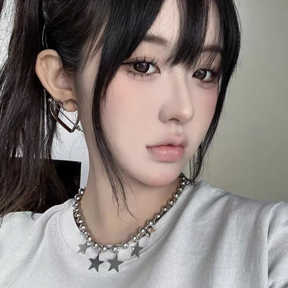 Y2K Star Alloy Ball Chain Choker