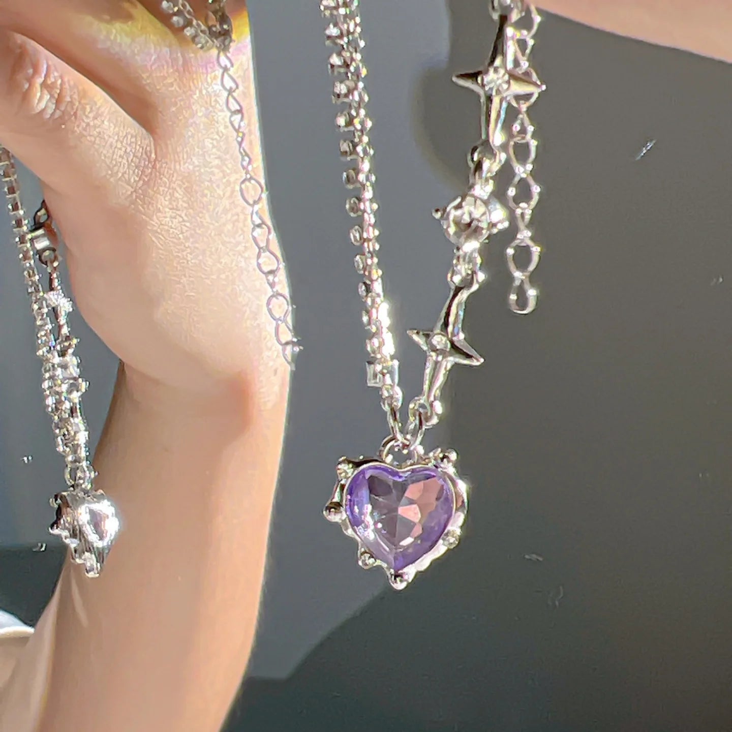 Star-kissed hearts Love Star Necklace (Code-ZX#09)