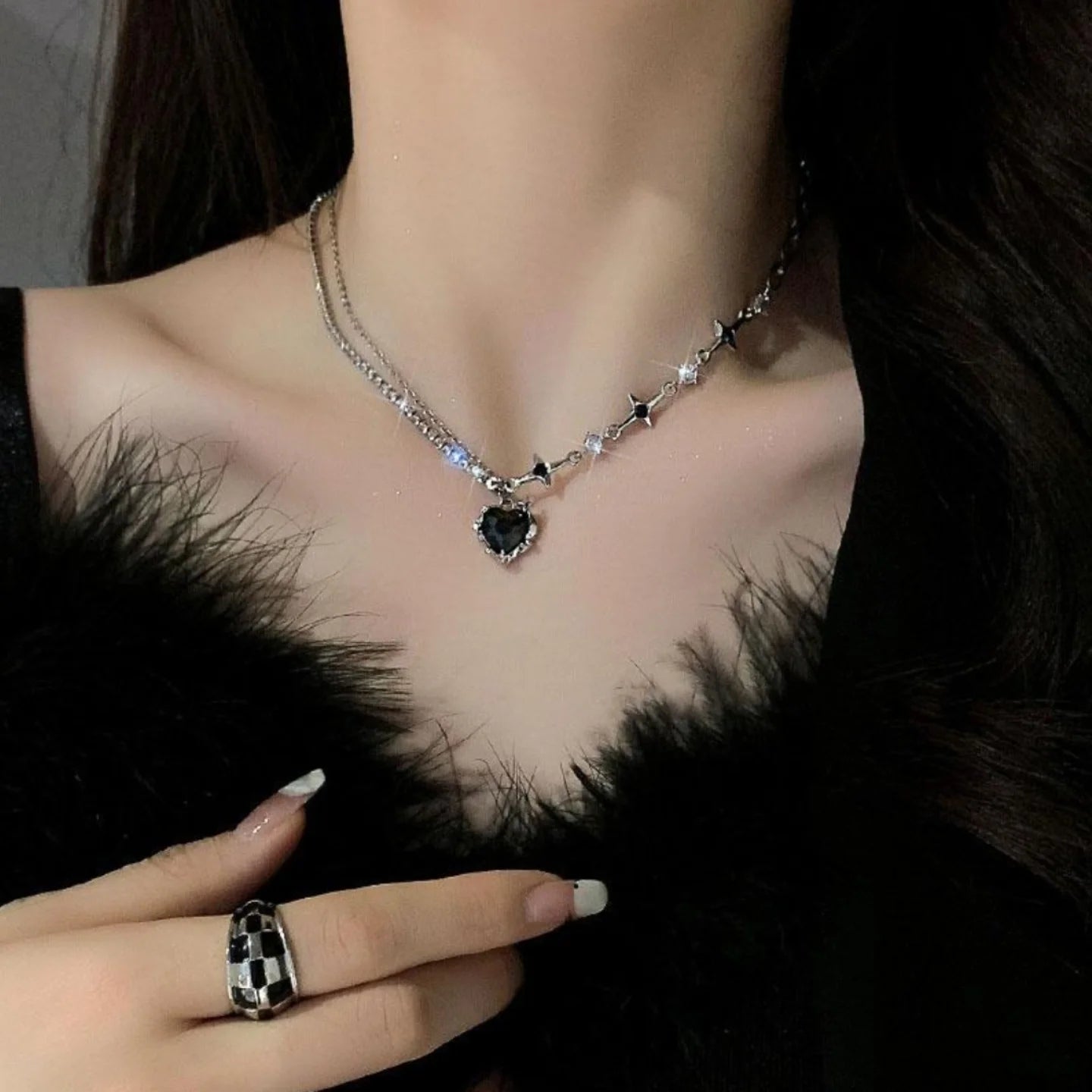 Star-kissed hearts Love Star Necklace (Code-ZX#09)