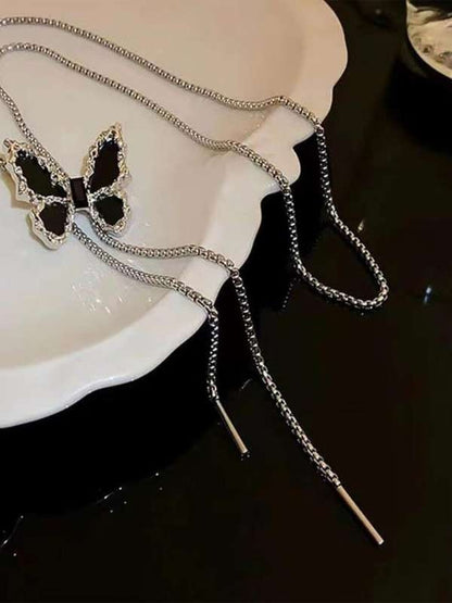 Black Butterfly Choker Necklace (Code-ZX#388)