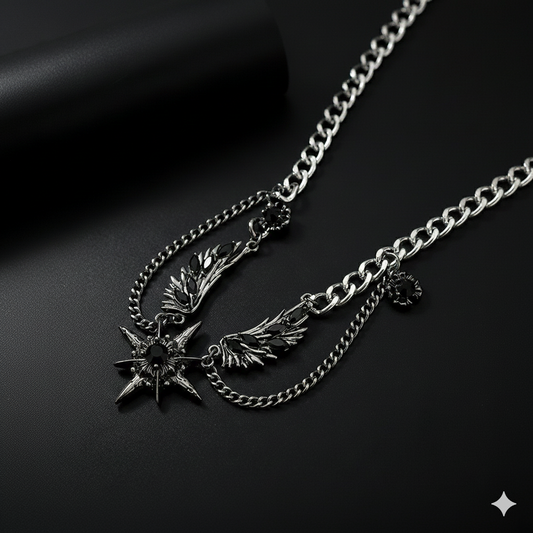 Silver Gothic Star Pendant(Code: ZX#205)